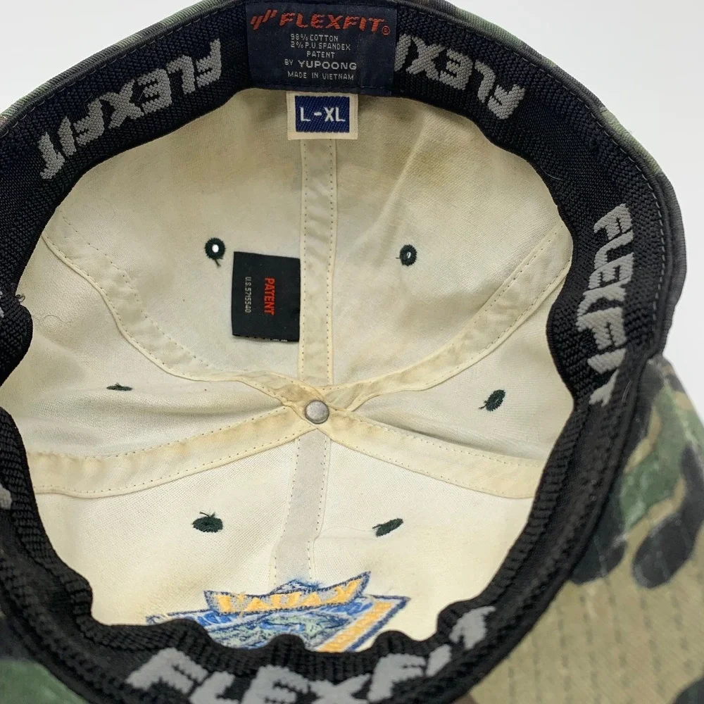 Kauai Backcountry Adventures Flexfit Hat L/XL Camo Woodland Embroidered Cap